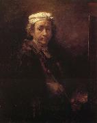 Rembrandt van rijn Autoportrait au chevalet France oil painting artist